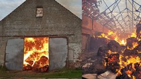 Kravín v plamenech: Hasiči ho nechávají dohořet, škoda za tři miliony