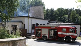 Požár pece v motolském krematoriu (24. 7. 2013)