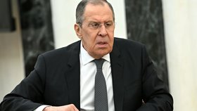 Sergej Lavrov u Vladimira Putina (14. února 2022).