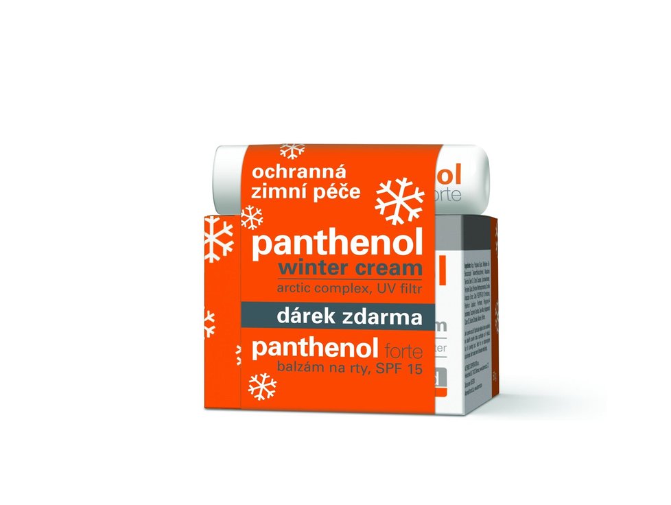 Balení Altermed Panthenol winter cream a balzám na rty Altermed Panthenol forte lip balm SPF 15, 195 Kč