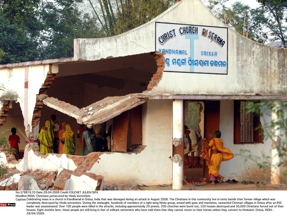 V roce 2008 běsnění hinduistů nepřežila bezmála stovka křesťanů, desítky tisíc uprchly ze svých domovů.
