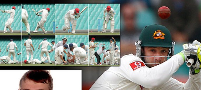 Australský reprezentant v kriketu Phil Hughes prohrál boj o život poté, co ho na stadionu v Sydney zasáhl tvrdý nadhoz