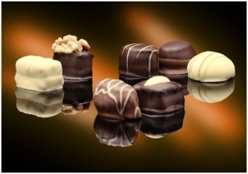 Pralinky ze tří druhů čokolady