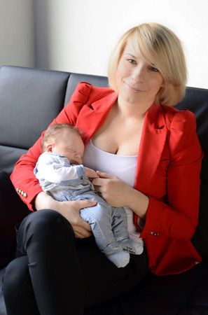 Kristýna Mertlová se synem Antonínem
