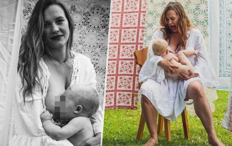Kristýna Leichtová se ráda fotí při kojení