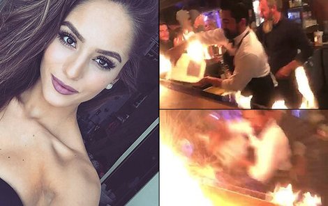 Českou youtuberku Kristýnu Třešňákovou vážně popálili v Istanbulu při show v restauraci.