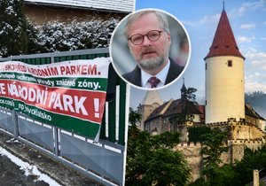 Záměr Fialovy vlády udělat z CHKO Křivoklátska národní park naráží na odpor řady místních obyvatel.