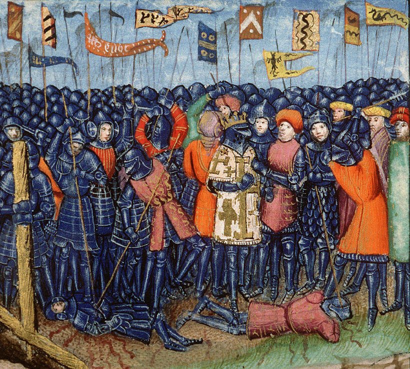 Saladin a Guy de Lusignan po bitvě