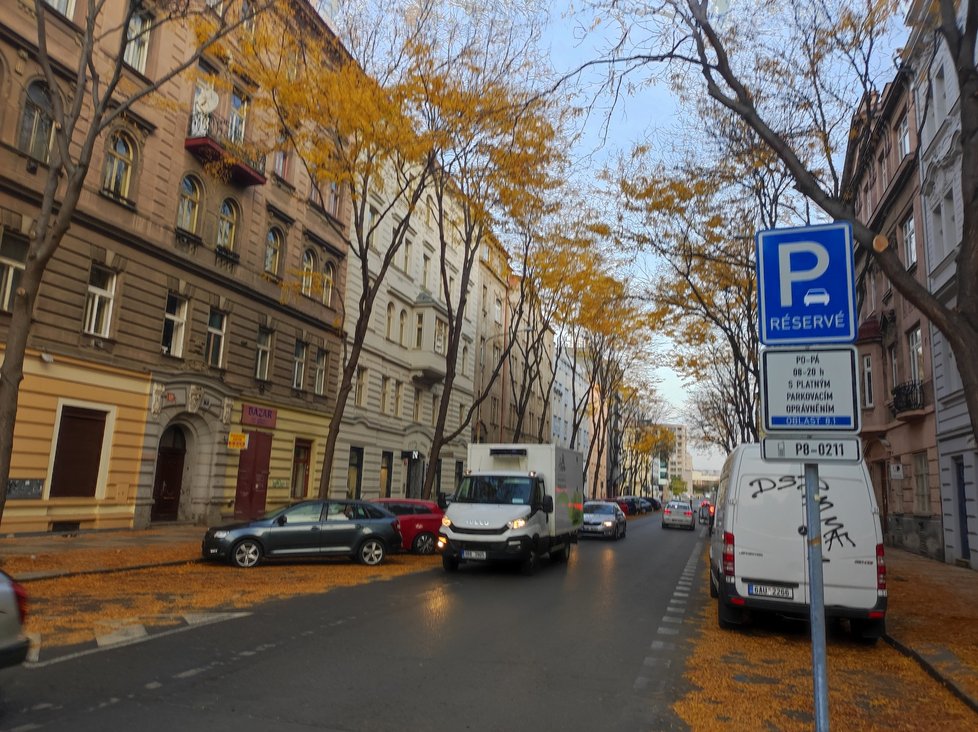 Jedno z nejlepších míst pro podzimní fotku v Praze je křižovatka ulic Křižíkova a Šaldova.