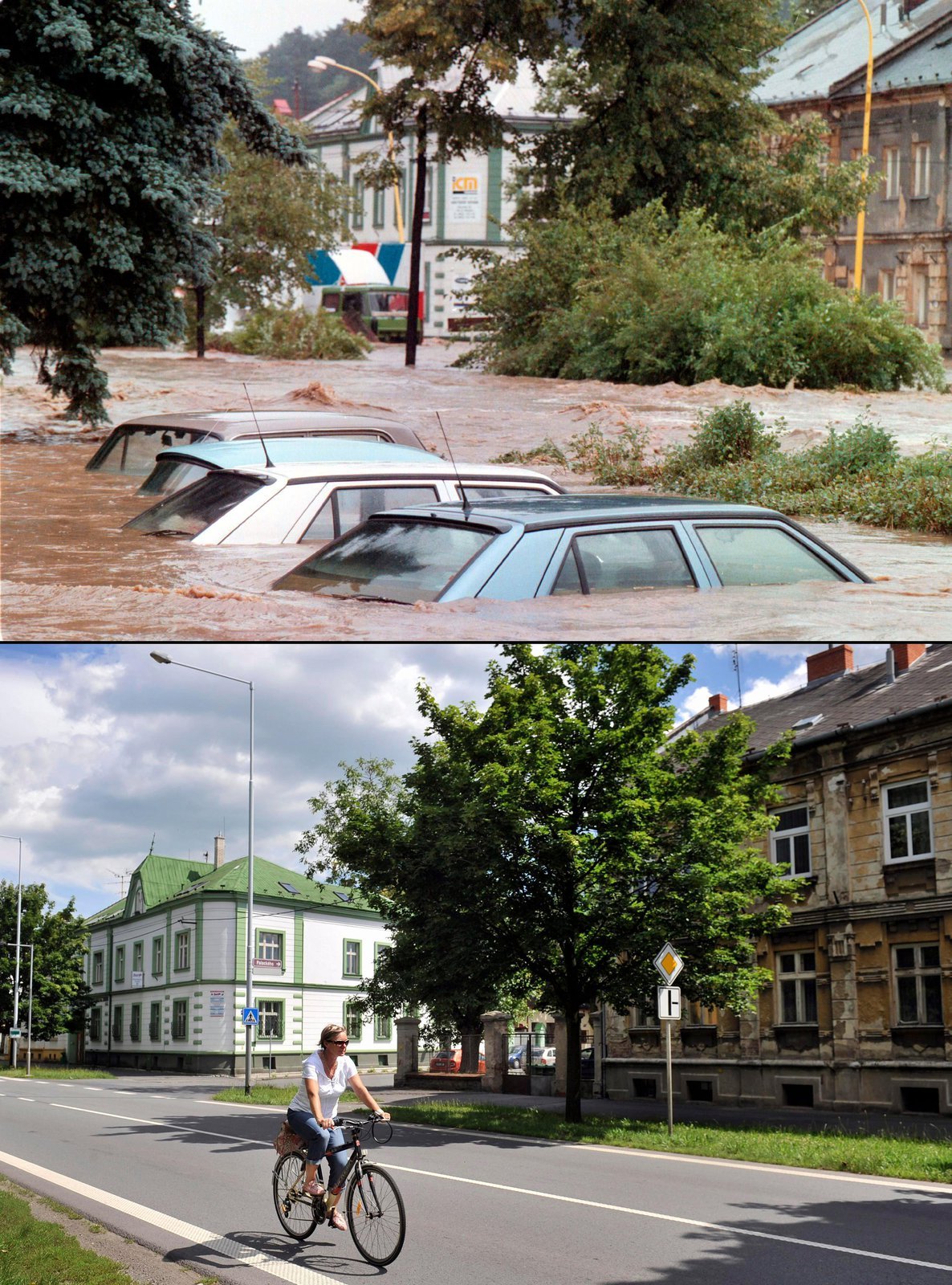 KRNOV - Město bylo zaplaveno po obou březích na celé délce řeky Opavy, která městem protéká. O život zde přišlo dvacet osob, škody na majetku činily více než 17 miliard korun.