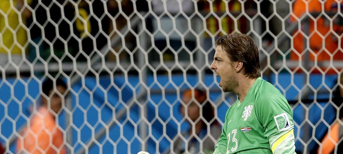 Tim Krul šel na hřiště ve 120. minutě a dokázal chytit dvě penalty Kostariky.