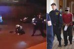 Nejdramatičtější okamžik z celého videa. Policistka padá po úderu do hlavy k zemi. Podle informací Blesku ji mladistvý útočník kopl do hlavy.