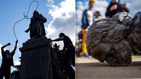 Při demonstracích v USA byly strženy sochy Kryštofa Kolumba a Jeffersona Davise