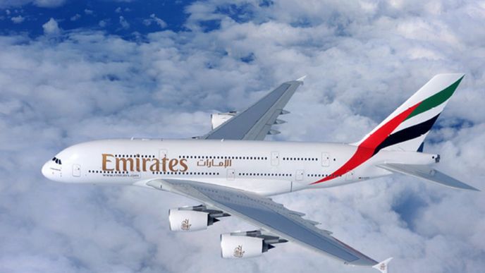 Airbus létá na pravidelné lince Praha-Dubaj.