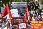 Protest proti sjezdu KSČM a prezidentovi Zemanovi v Nymburku (21.4.2018)