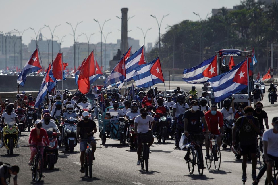 Kubánský protest proti americkému embargu.