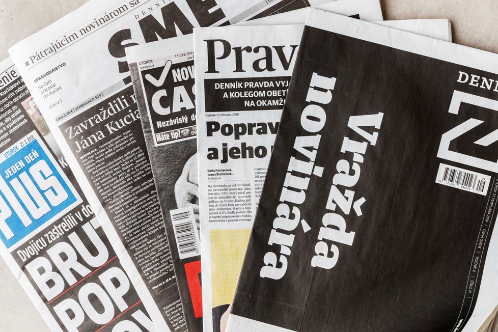 Slovenský tisk vyšel den po vraždě v černých barvách