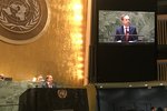 Český ministr zahraničí Jakub Kulhánek (ČSSD) při projevu ve Valném shromáždění OSN (24. 9. 2021)