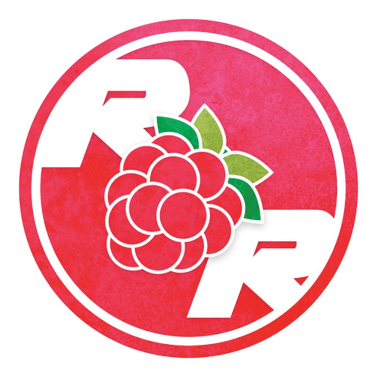 Logo vítězného týmu závodů skleněných kuliček Raspberry Racers z Marble League 2019