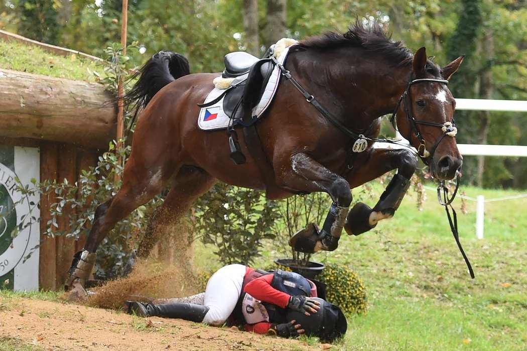 Tady šlo o život. Kůň elitní českou jezdkyni málem zašlapal do země