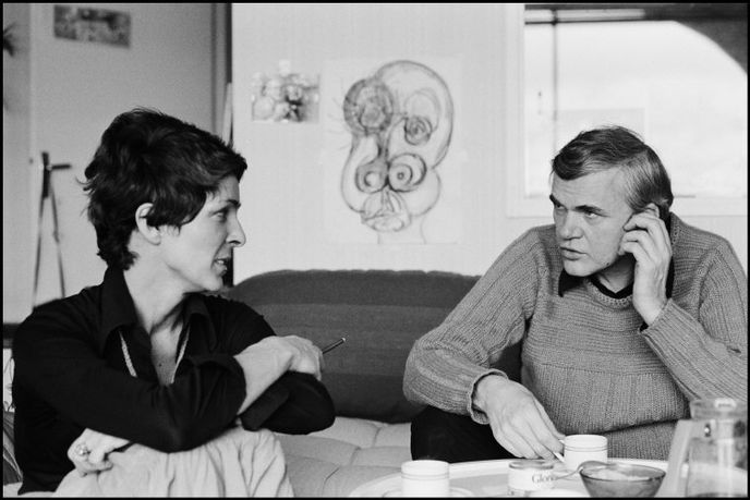 Milan Kundera se svou ženou Věrou v roce 1978