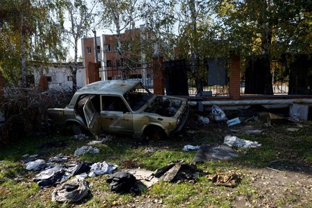 Nedávno osvobozený Kupjansk (18. 10. 2022).