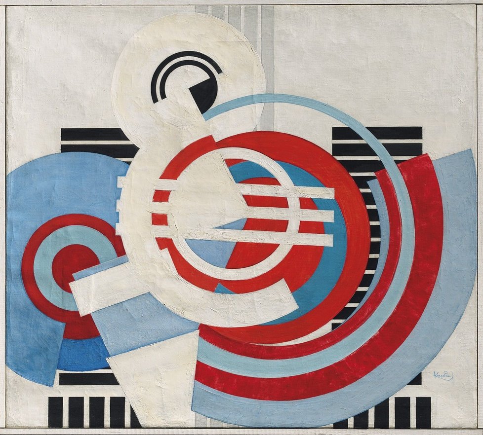 V londýnské síni Christie’s se 27. února v rámci aukce impresionistů a modernistů dražily také dva obrazy Františka Kupky. Jedním z nich je Bílá na modré a červené.