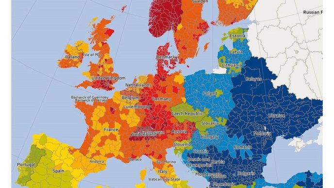 Kupní síla napříč Evropou (2017)