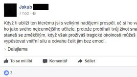 Týraný Jakub z Kuřimi píše na Facebooku o ubližování.
