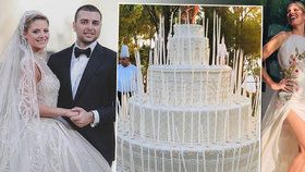 Topmodelka Kurková na miliardářské svatbě: Dort vyšší než cukráři, šaty pošité perlami