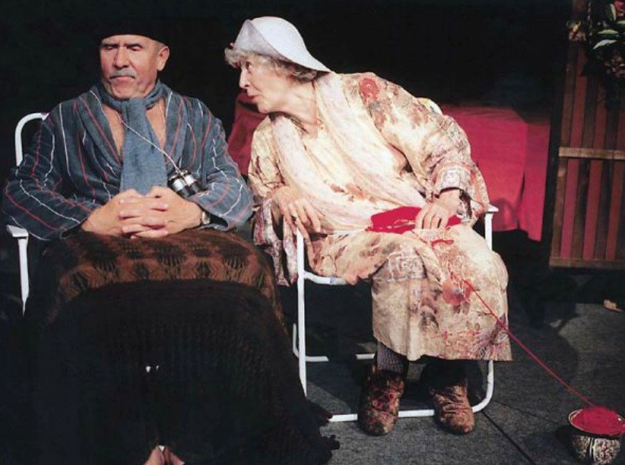 Květa Fialová a Petr Nárožný v divadle