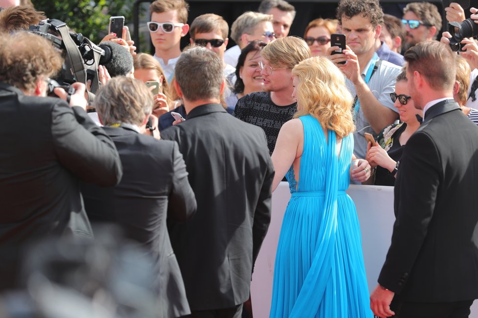 Patricia Clarkson na závěrečném ceremoniálu KVIFF 2019.