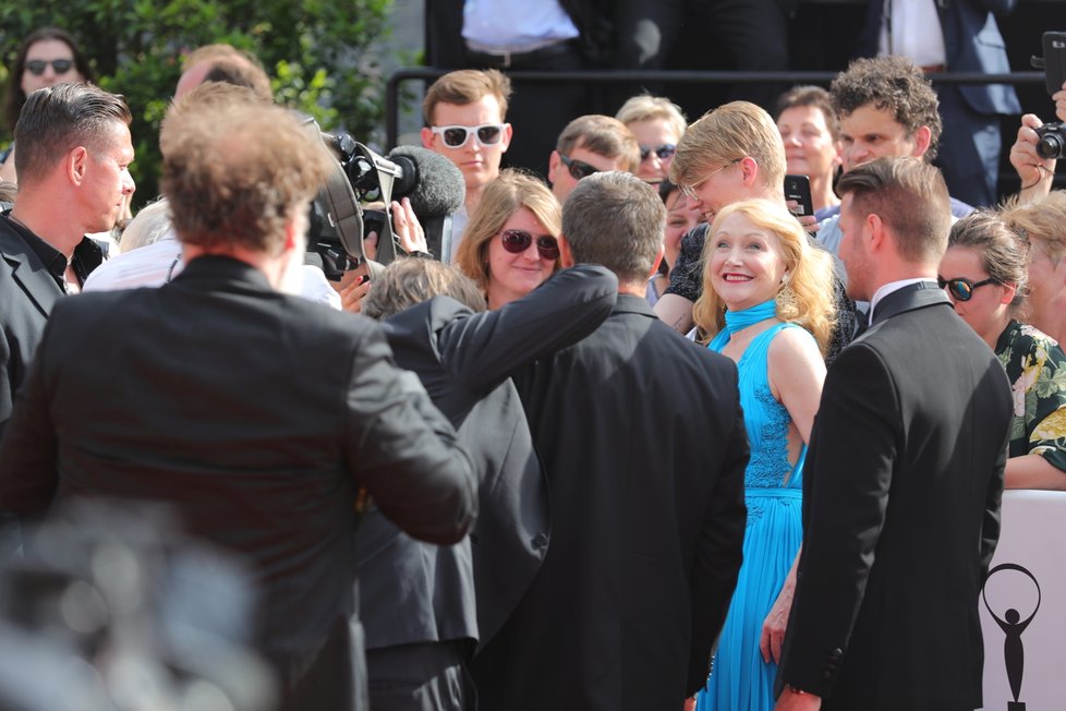 Patricia Clarkson na závěrečném ceremoniálu KVIFF 2019.