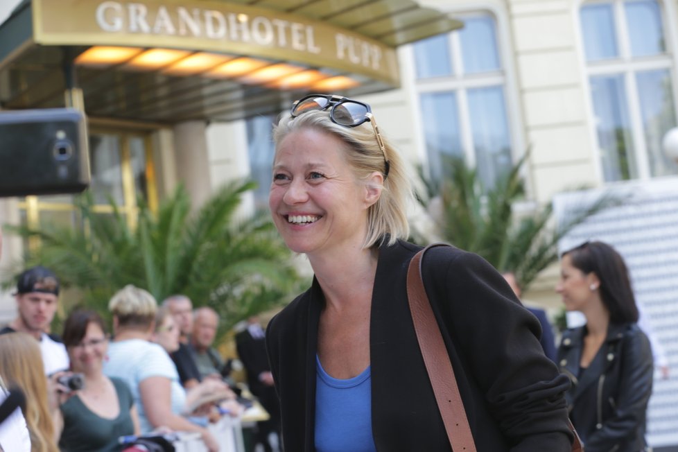 Trine Dyrholm na zahájení KVIFF 2018.