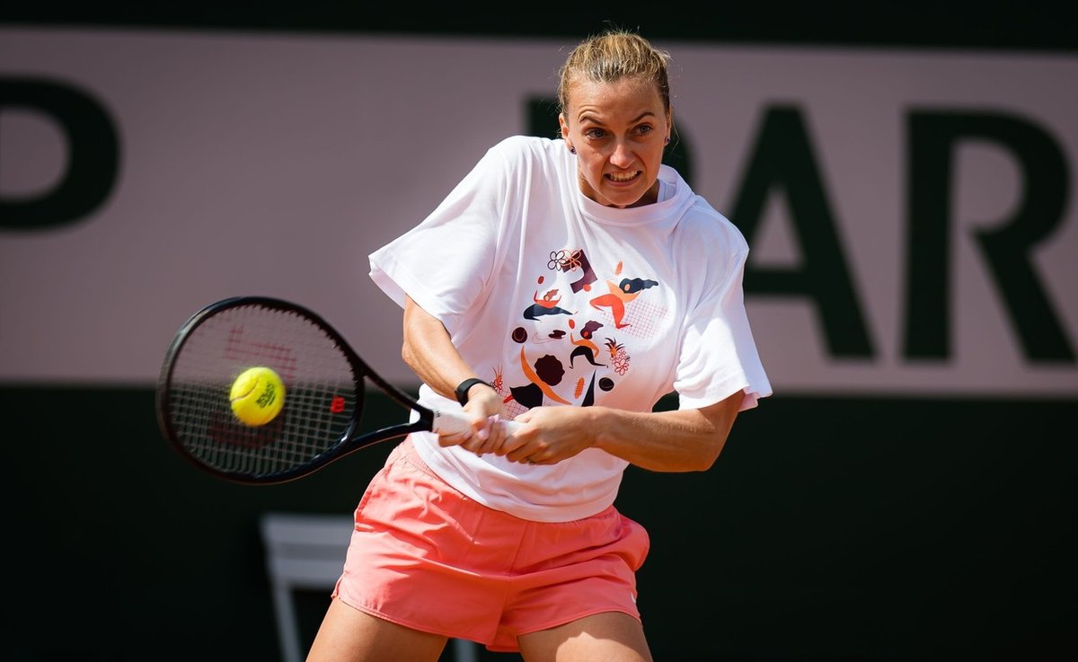 Trénink Petry Kvitové v areálu Roland Garros