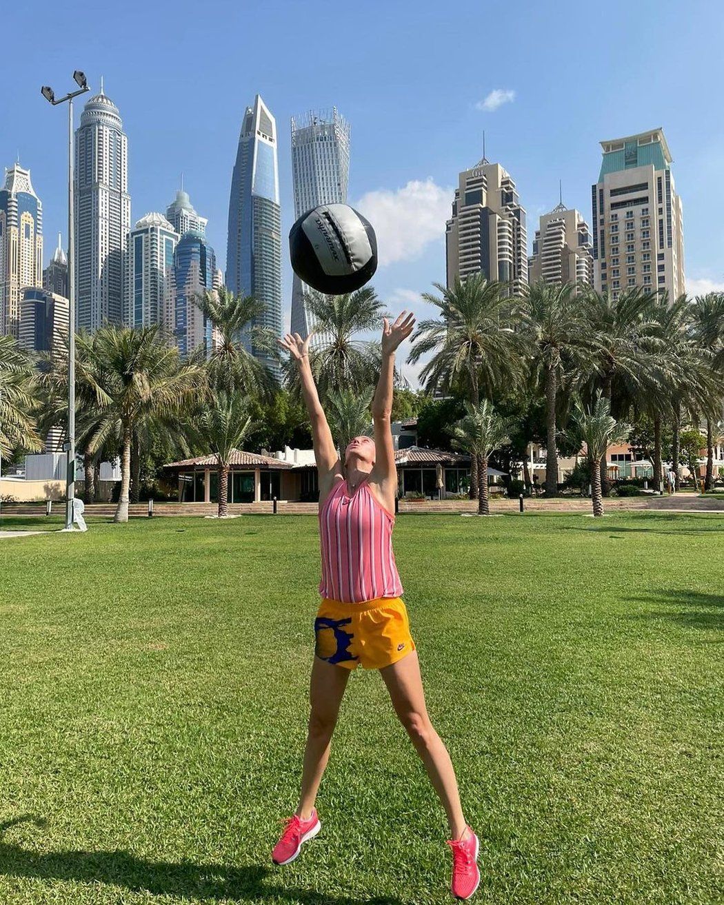 Petra Kvitová se v Dubaji pilně chystá na novou sezónu.