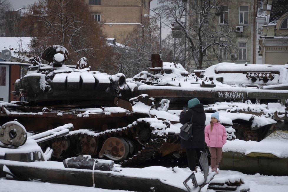 Zimní počasí v Kyjevě (12.12.2022)