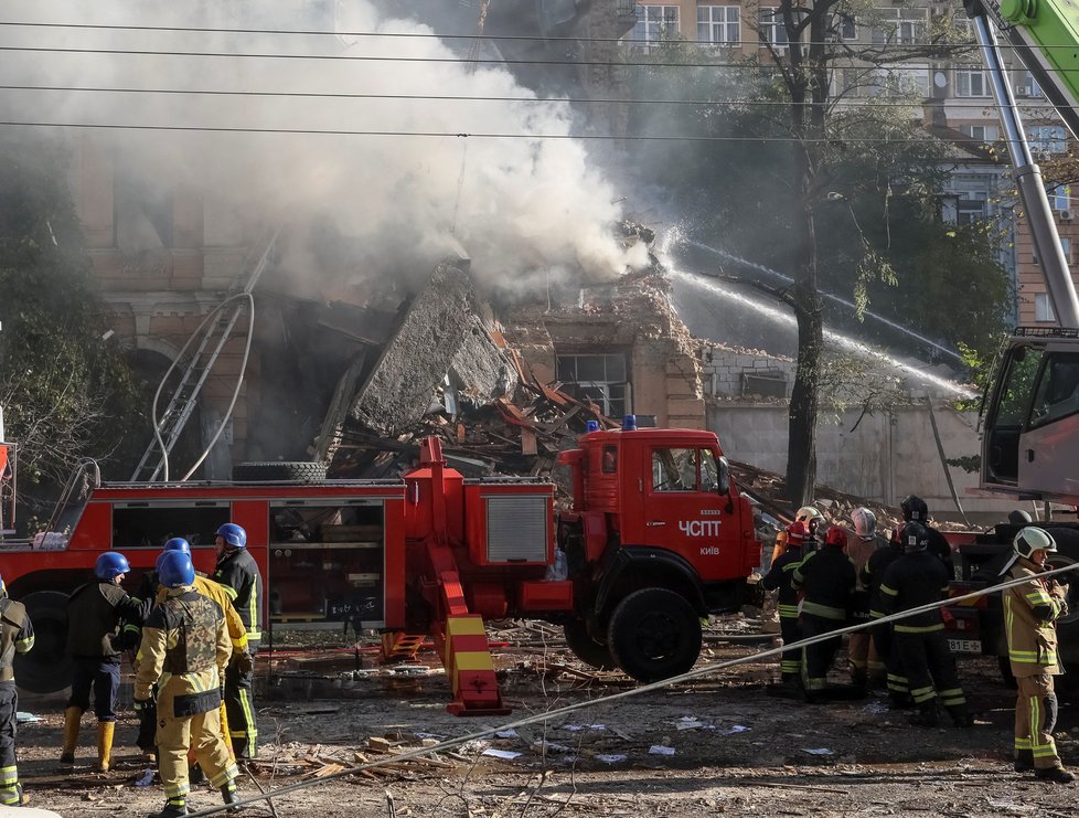 Následky ruského ostřelování Kyjeva