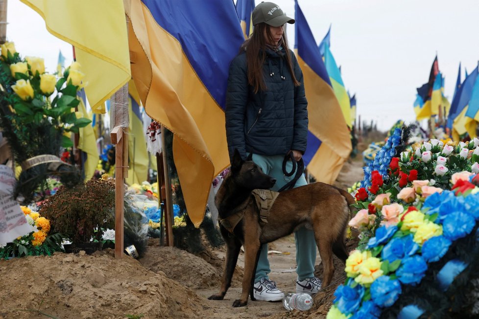 Hřbitov padlých ukrajinských vojáků, Charkov, 23. 10. 2022