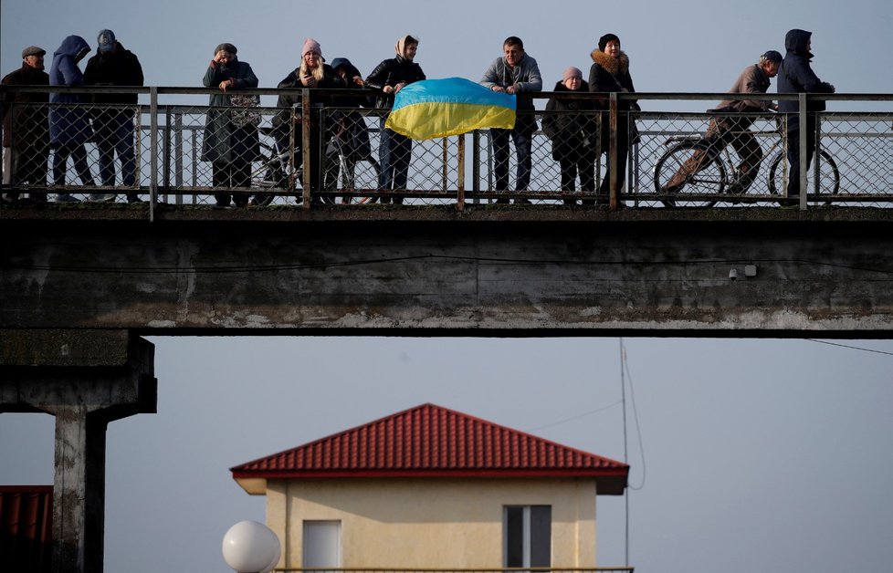 Příjezd prvního vlaku do osvobozeného Chersonu (19. 11. 2022)