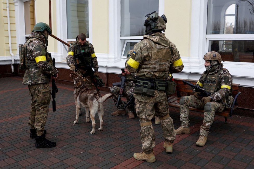 Příjezd prvního vlaku do osvobozeného Chersonu (19. 11. 2022)