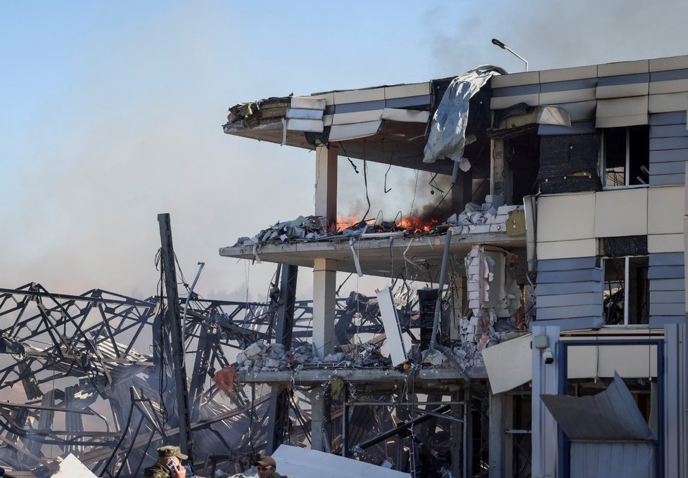 Následky ruských raketových útoků na Kyjev (10.10.2022)