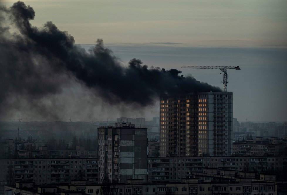 Kyjev po ruském vzdušném útoku (29. 12. 2023).