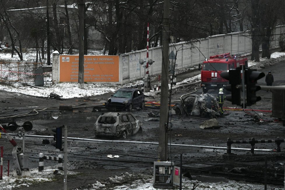 Následky bombardování Kyjeva (23. 11. 2022)