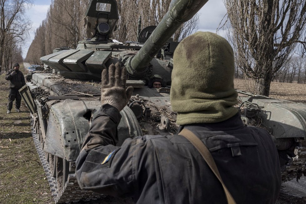 Ukrajinští vojáci v Kyjevské oblasti (27. 3. 2022)
