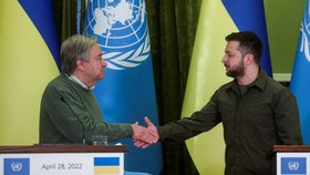 Válka na Ukrajině: Generální tajemník OSN António Gutteres v Kyjevě (28.4.2022)