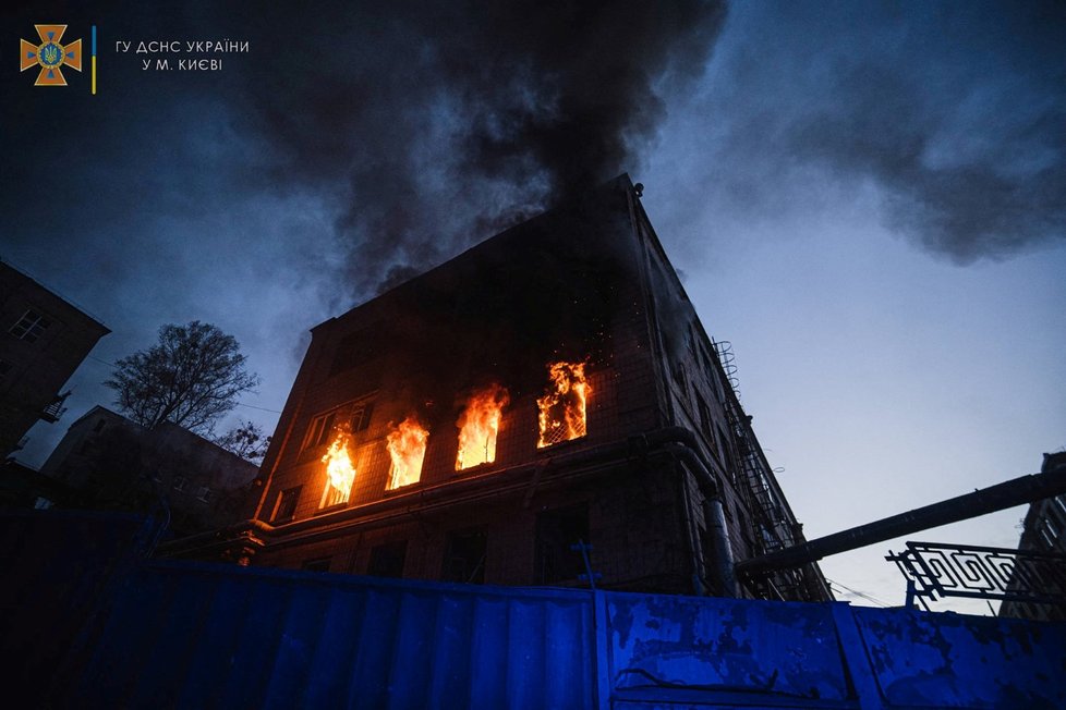 Válka na Ukrajině: Kyjev po nočním ostřelování (29. 4. 2022)