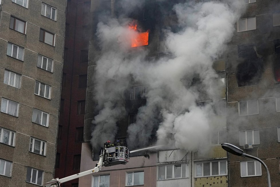 Kyjev po rozsáhlém vzdušném útoku