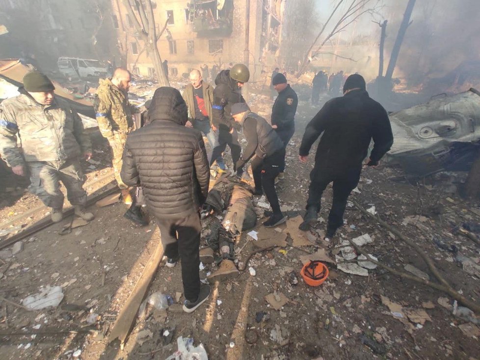 Útok v centru Kyjeva (18.3.2022)