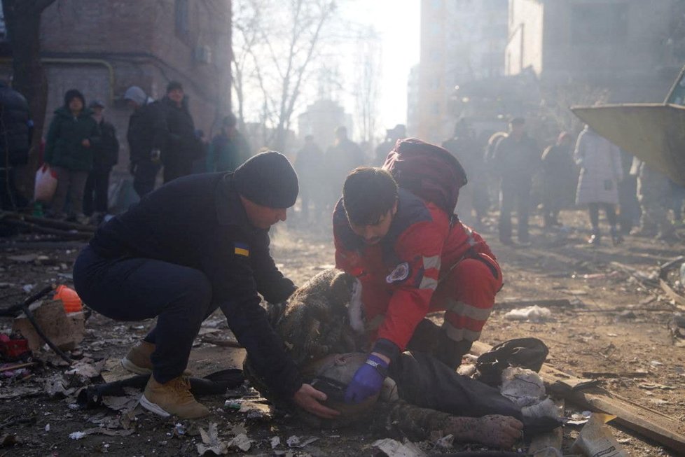Útok v centru Kyjeva (18.3.2022)